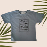 Fish Chart Blue Tee - Sweet Sweet Honey Hawaii