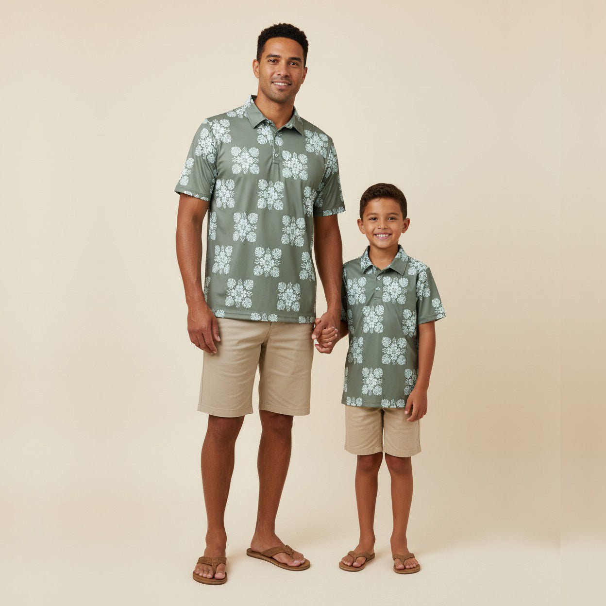 Green 'Ilima Quilt collared shirt - Sweet Sweet Honey Hawaii