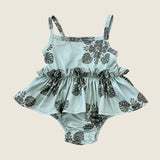 Green 'Ilima Quilt Thin strap Onesie - Sweet Sweet Honey Hawaii
