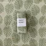 Green Monstera Swaddle Blanket - Sweet Sweet Honey Hawaii