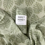 Green Monstera Swaddle Blanket - Sweet Sweet Honey Hawaii