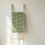 Green Monstera Swaddle Blanket - Sweet Sweet Honey Hawaii