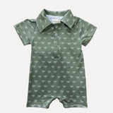 Green Shaka Collared Jumpsuit - Sweet Sweet Honey Hawaii