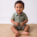 Green Shaka Collared Jumpsuit - Sweet Sweet Honey Hawaii