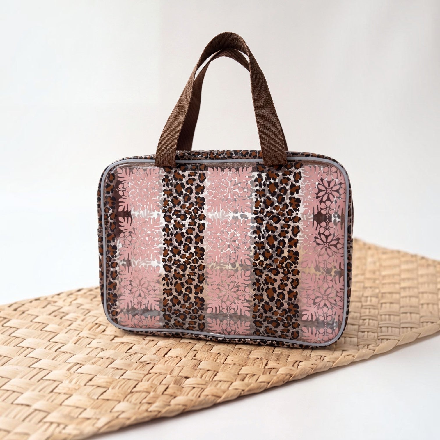 Hibiscus Quilt/leopard Large Clear Bag - Sweet Sweet Honey Hawaii