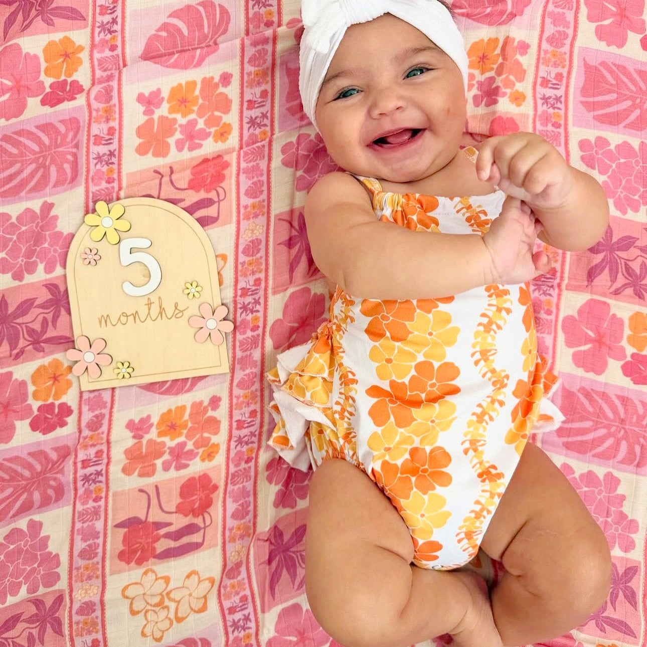 Honey Blooms Bamboo Swaddle Blanket - Sweet Sweet Honey Hawaii