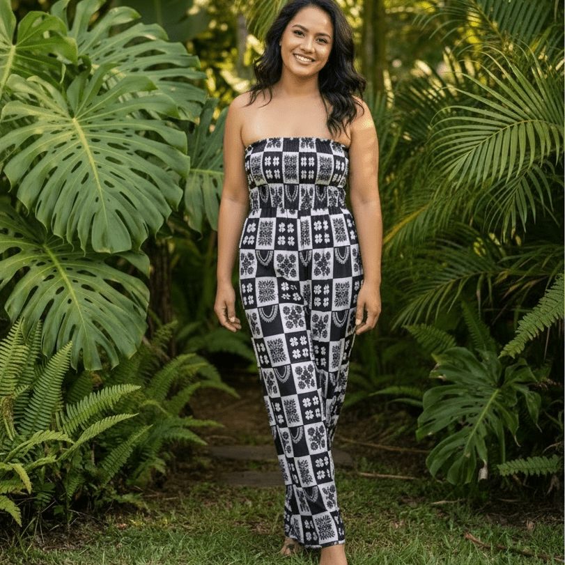 Ho'opili Black Taylor Jumpsuit - Sweet Sweet Honey Hawaii