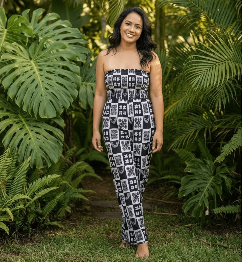 Ho'opili Black Taylor Jumpsuit - Sweet Sweet Honey Hawaii