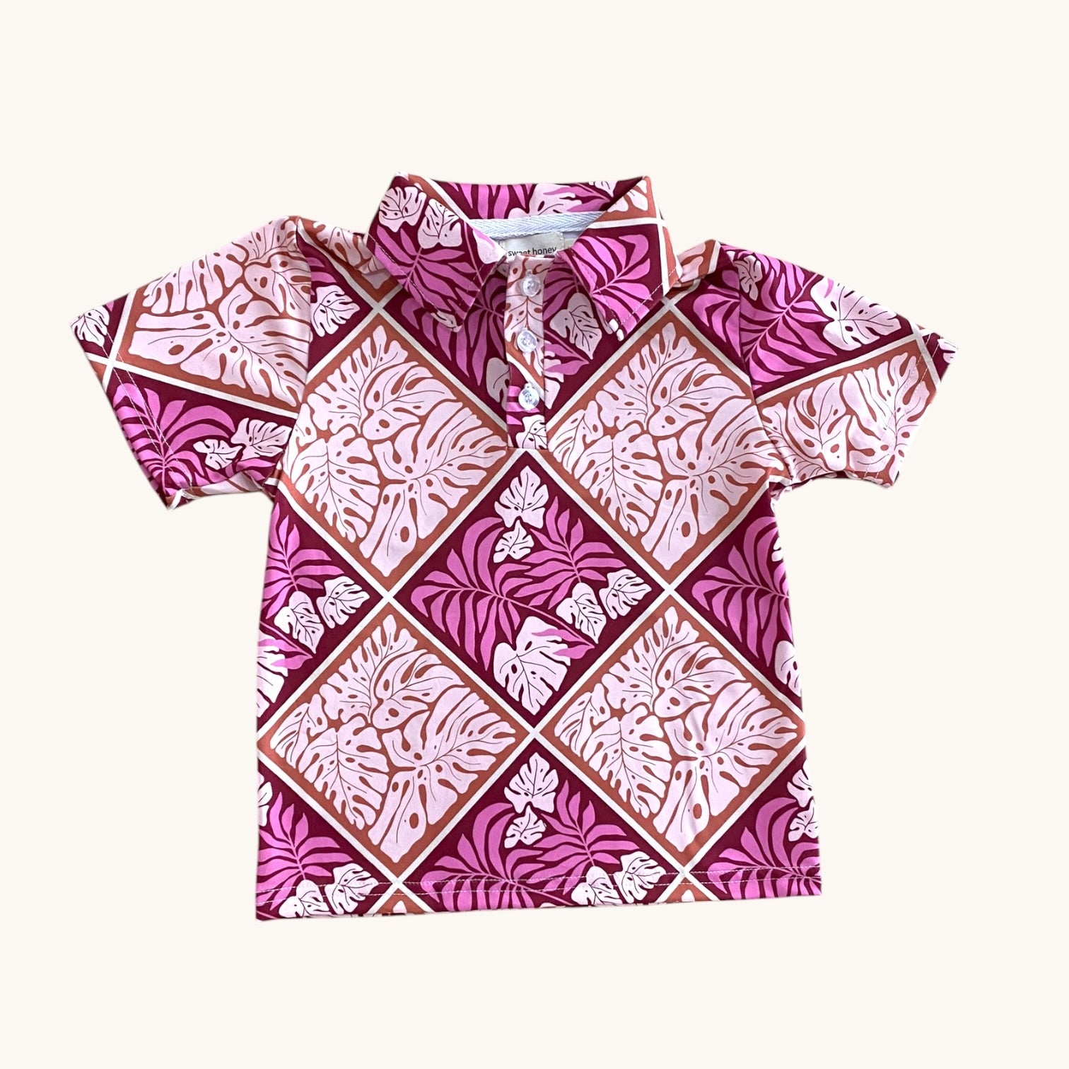 Island Blush Boys collared shirt - Sweet Sweet Honey Hawaii