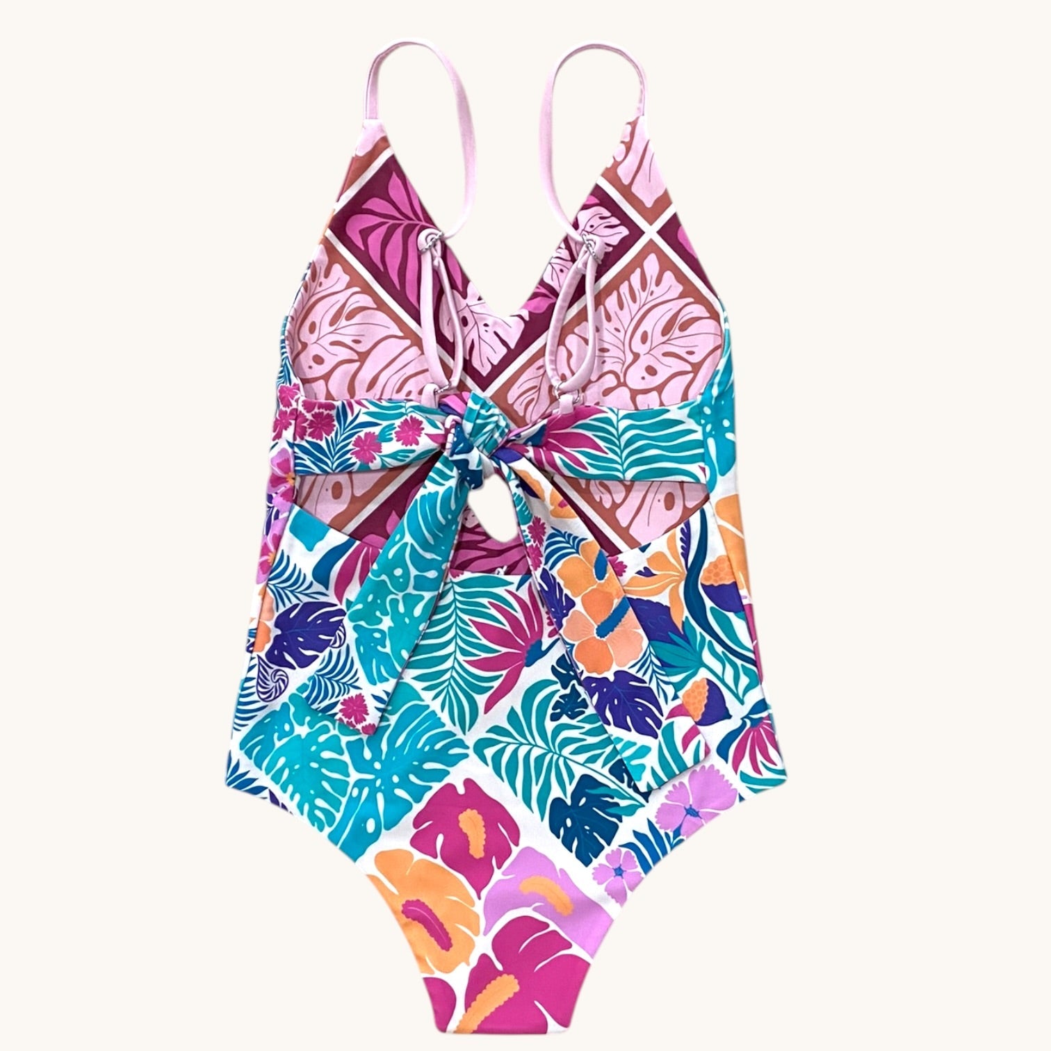 Island Blush/Tropical Muse Peek-a-Boo reversible Swimsuit - Sweet Sweet Honey Hawaii