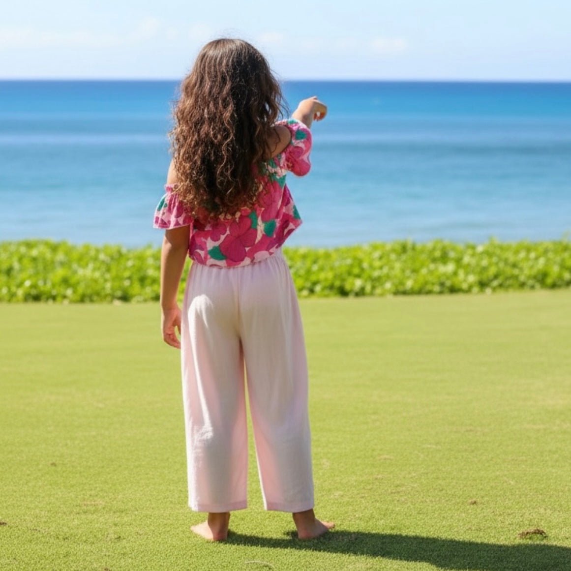 Island Pink Hibiscus Baby Doll Top - Sweet Sweet Honey Hawaii