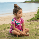 Island Pink Hibiscus Peplum set - Sweet Sweet Honey Hawaii