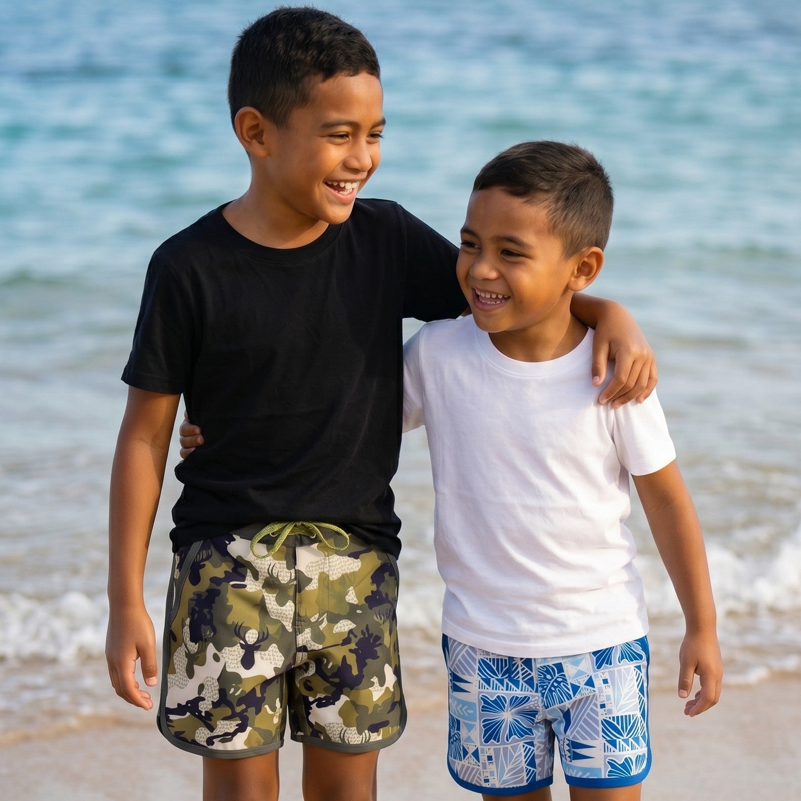 Island Stag Camo Boys Boardies - Sweet Sweet Honey Hawaii