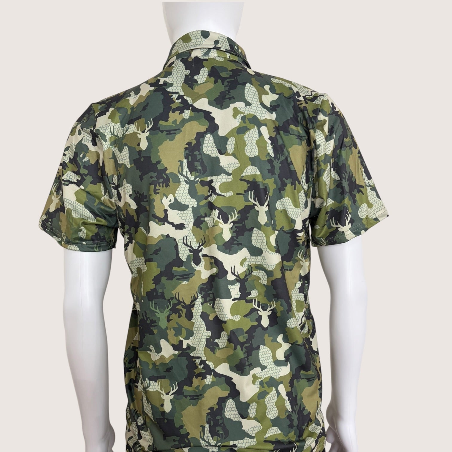 Island Stag Camo Men's collared Shirt - Sweet Sweet Honey Hawaii