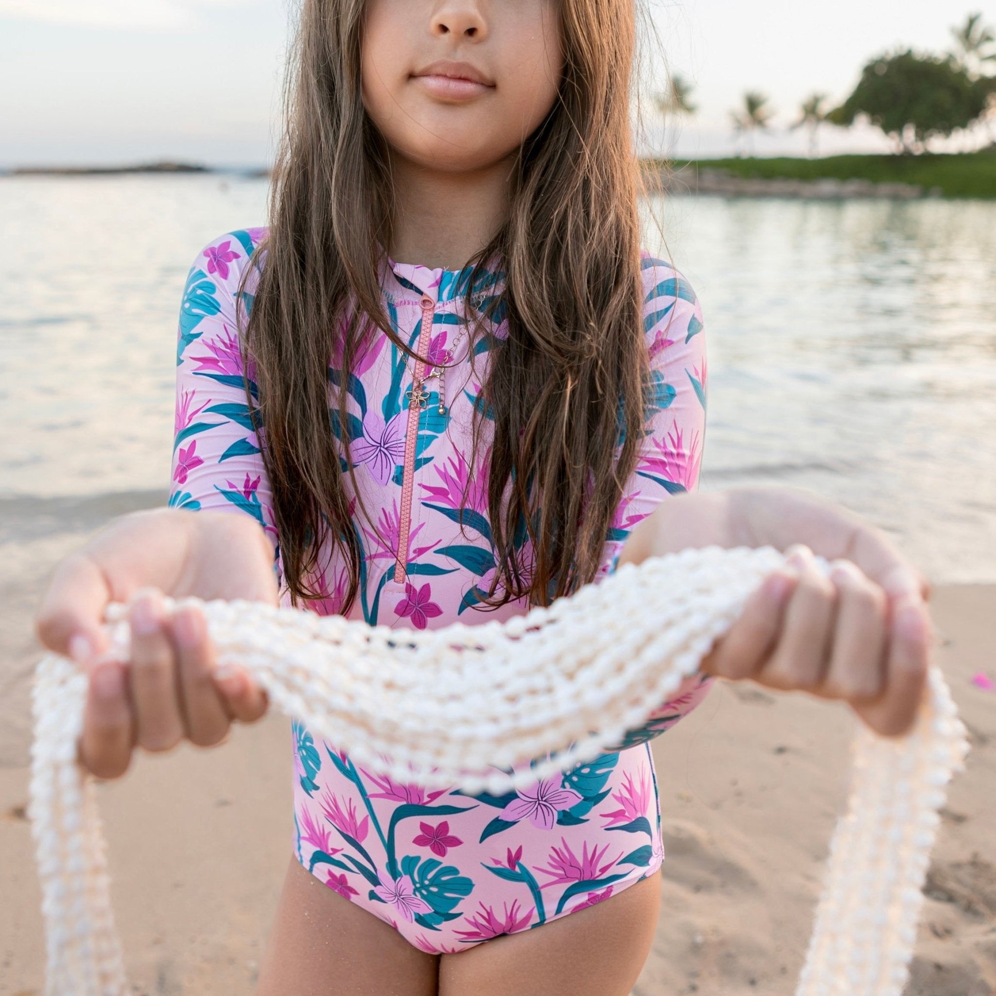 Kaile'a Long Sleeve Swimsuit - Sweet Sweet Honey Hawaii