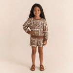 Kid's Brown Orchid Crewneck Sweater - Sweet Sweet Honey Hawaii