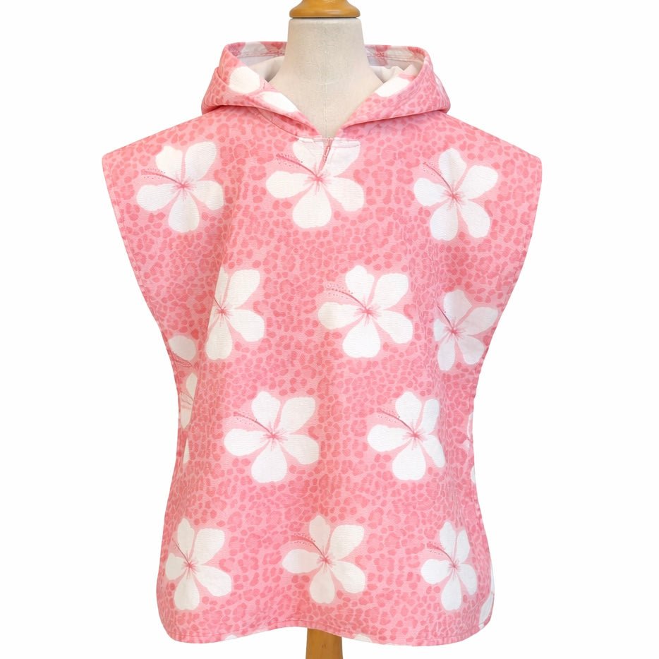 Kid's Cheetah Hibiscus Hooded Towel - Sweet Sweet Honey Hawaii