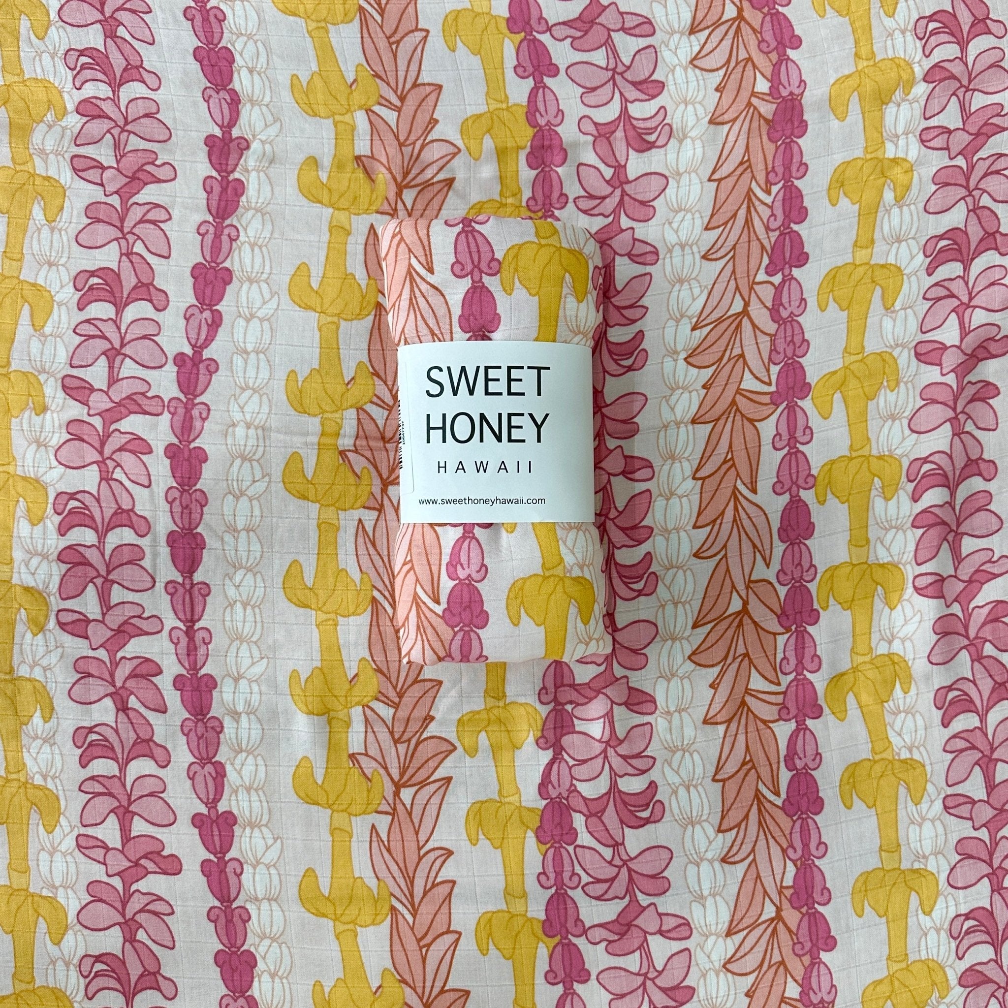 Lei Aloha Swaddle Blanket - Sweet Sweet Honey Hawaii