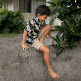 Lei Hiwa Black Collared Shirt - Sweet Sweet Honey Hawaii