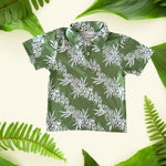 Lei Hiwa Green Collared Shirt - Sweet Sweet Honey Hawaii