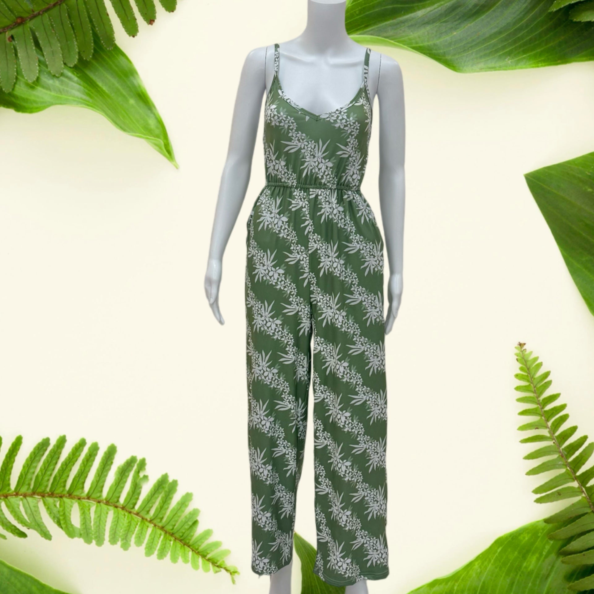 Lei Hiwa Green Women's Tiffany Jumpsuit - Sweet Sweet Honey Hawaii