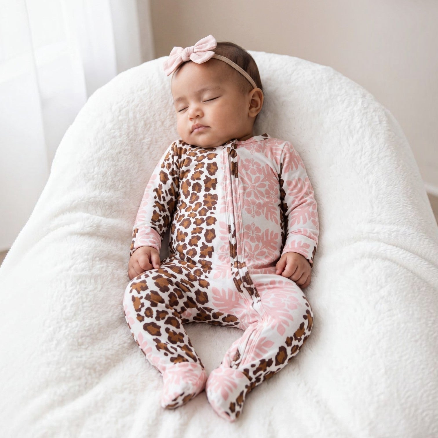 Leopard Hibiscus Baby Pajama - Sweet Sweet Honey Hawaii