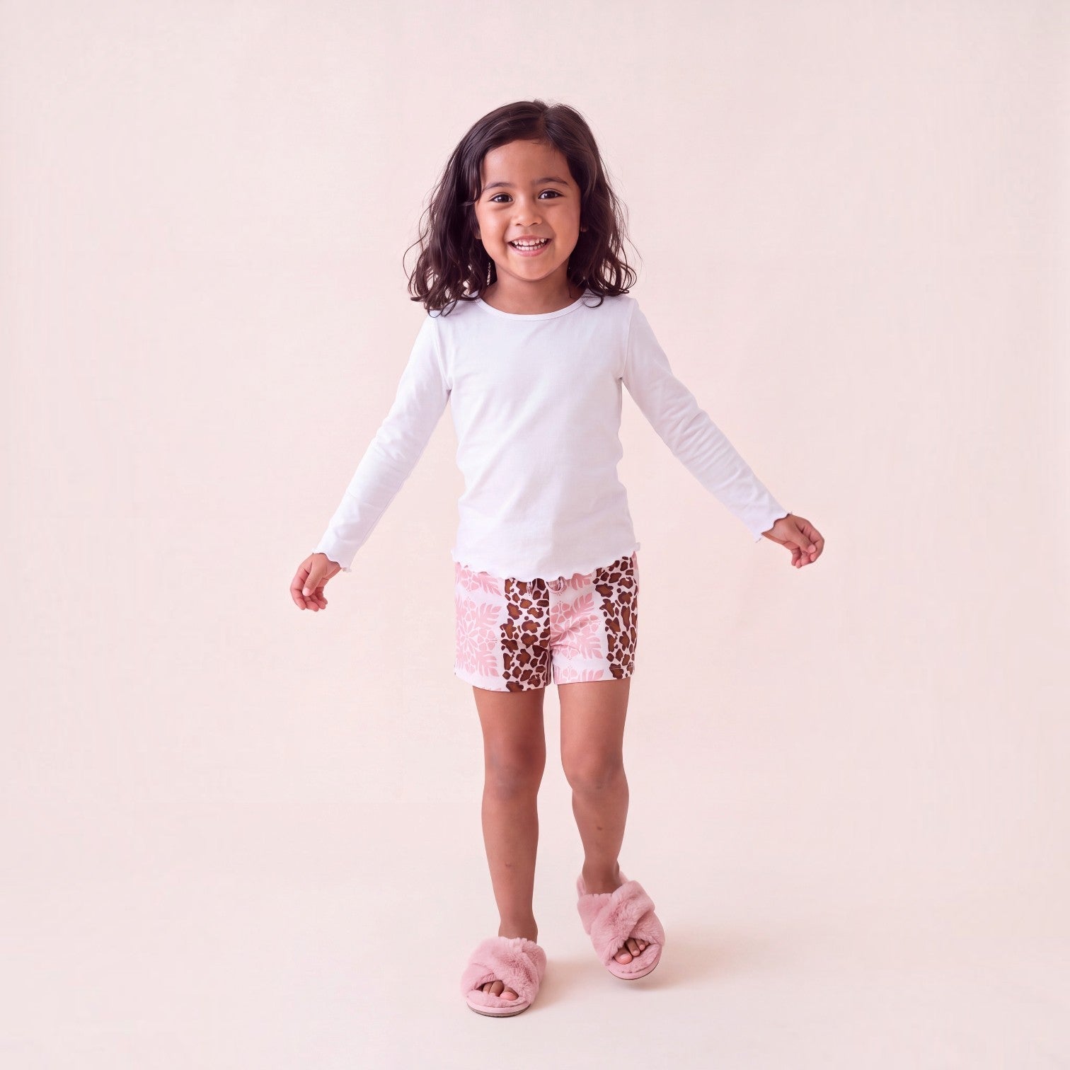 Leopard Hibiscus Girls Shorts - Sweet Sweet Honey Hawaii