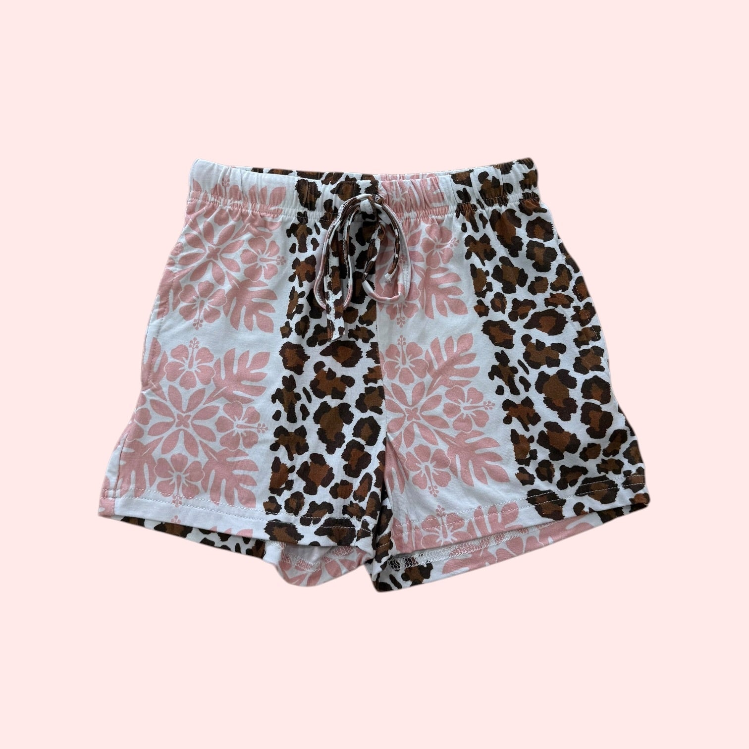 Leopard Hibiscus Girls Shorts - Sweet Sweet Honey Hawaii