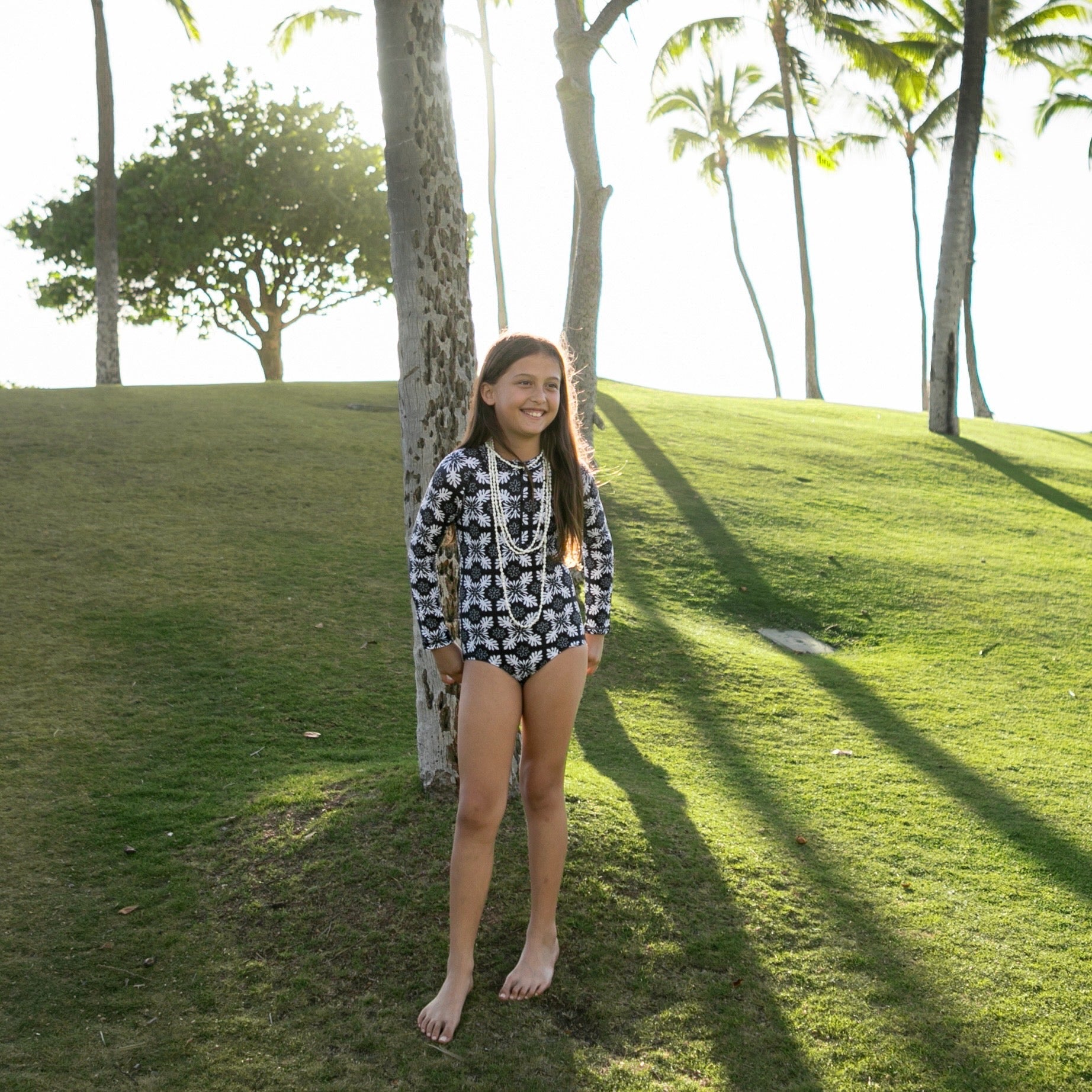 Lokelani Long Sleeve Swimsuit - Sweet Sweet Honey Hawaii