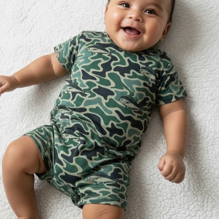 Mahi Mahi Green Camo T-Shirt Jumpsuit - Sweet Sweet Honey Hawaii