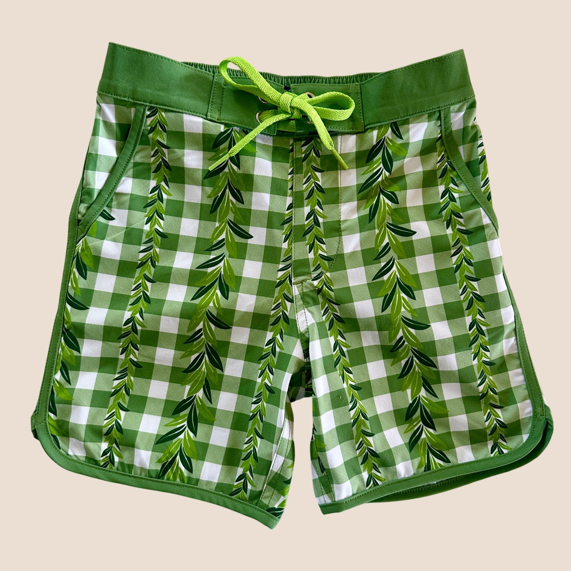Maile checkered Boys Boardies - Sweet Sweet Honey Hawaii