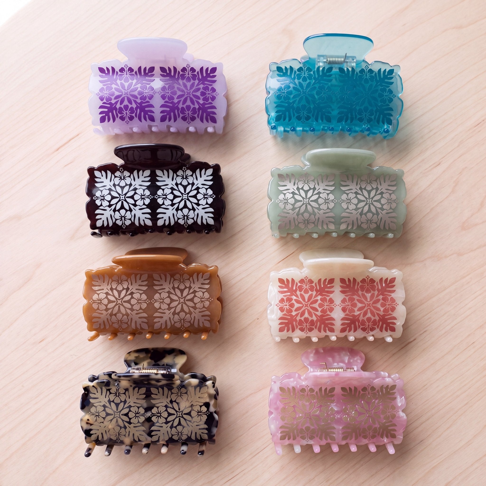 Medium Quilt Claw Clip - Sweet Sweet Honey Hawaii