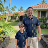 Melia Black Men's collared Shirt - Sweet Sweet Honey Hawaii