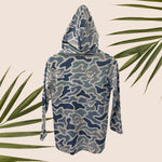 Mens Blue Camo Shaka Dri Fit Hooded Long Sleeve Tee - Sweet Sweet Honey Hawaii