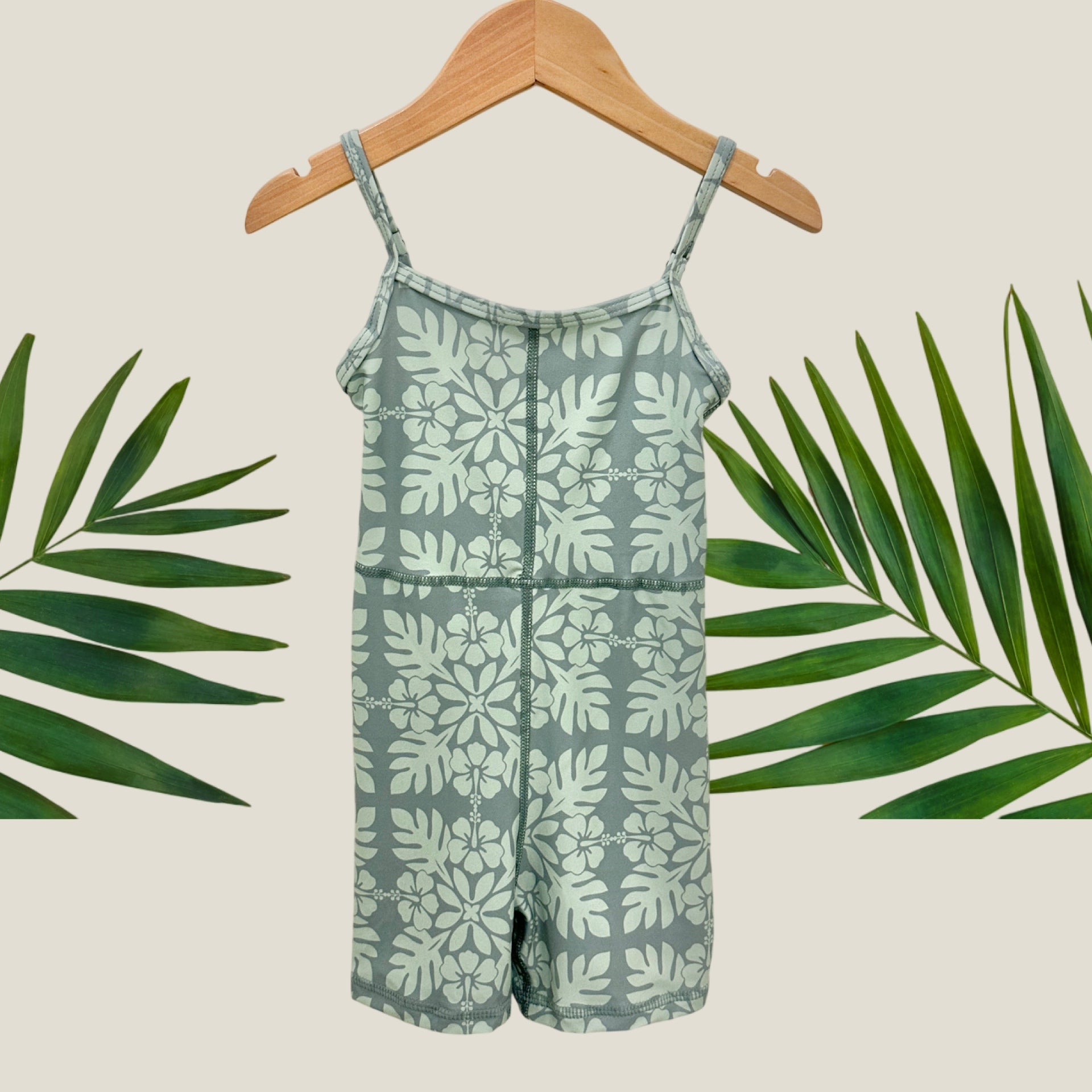 Olive Green Tropical Quilt Sierra Jumpsuit - Sweet Sweet Honey Hawaii