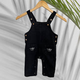Black denim shaka overalls