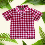 Magenta Gingham Collared Shirt