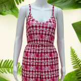 Pua Lei Magenta Gingham Women's Tiffany Jumpsuit