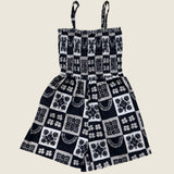 Women's Ho'opili Black Quilt Kaia Romper