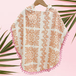 Peach Hibiscus Quilt Pom Pom Hooded Towel - Sweet Sweet Honey Hawaii