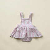 Pink Mauna lani Denim Quilt Ruffled Onesie - Sweet Sweet Honey Hawaii