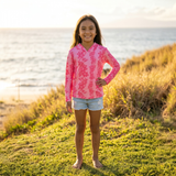 Pink Mauna Lani Dri Fit hooded Long sleeve - Sweet Sweet Honey Hawaii