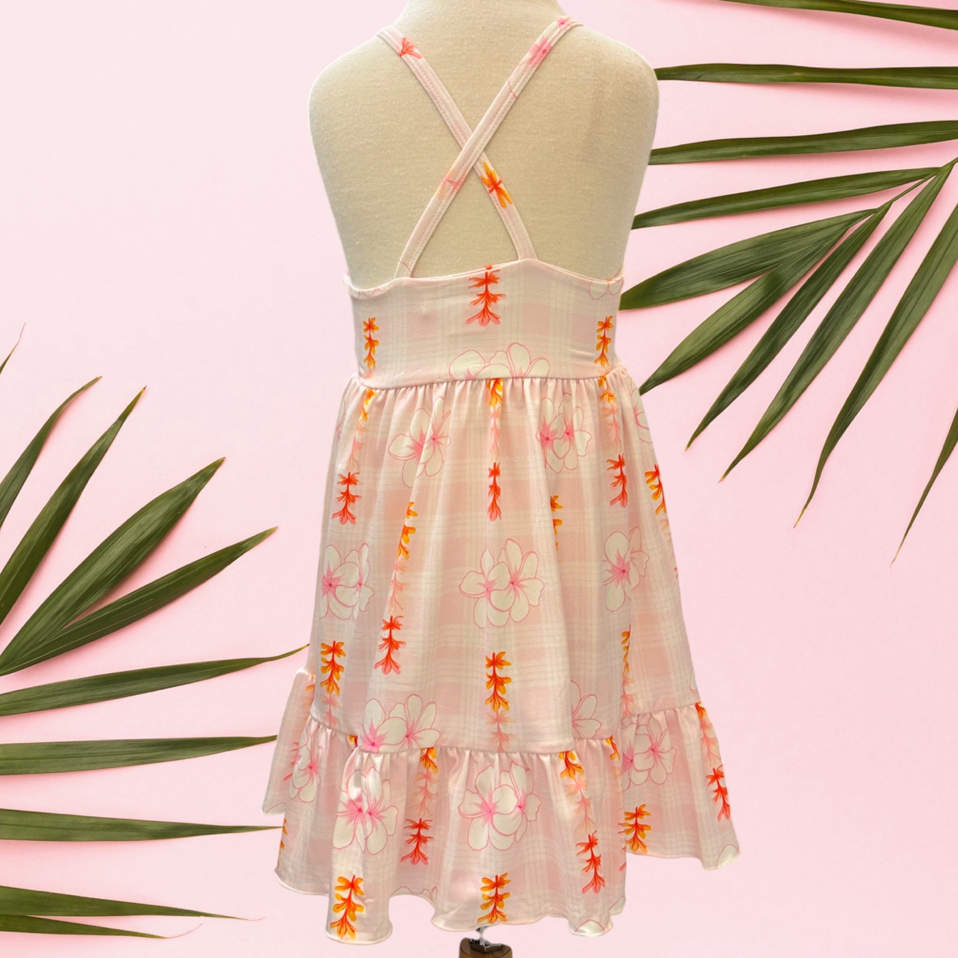 Pink Plumeria Palaka Brooklyn Dress - Sweet Sweet Honey Hawaii