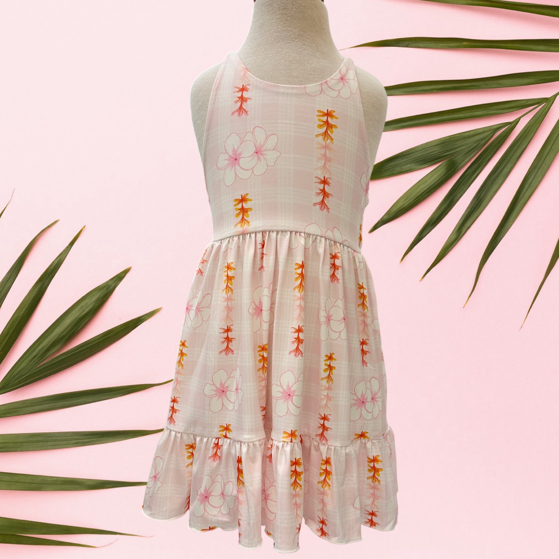 Pink Plumeria Palaka Brooklyn Dress - Sweet Sweet Honey Hawaii