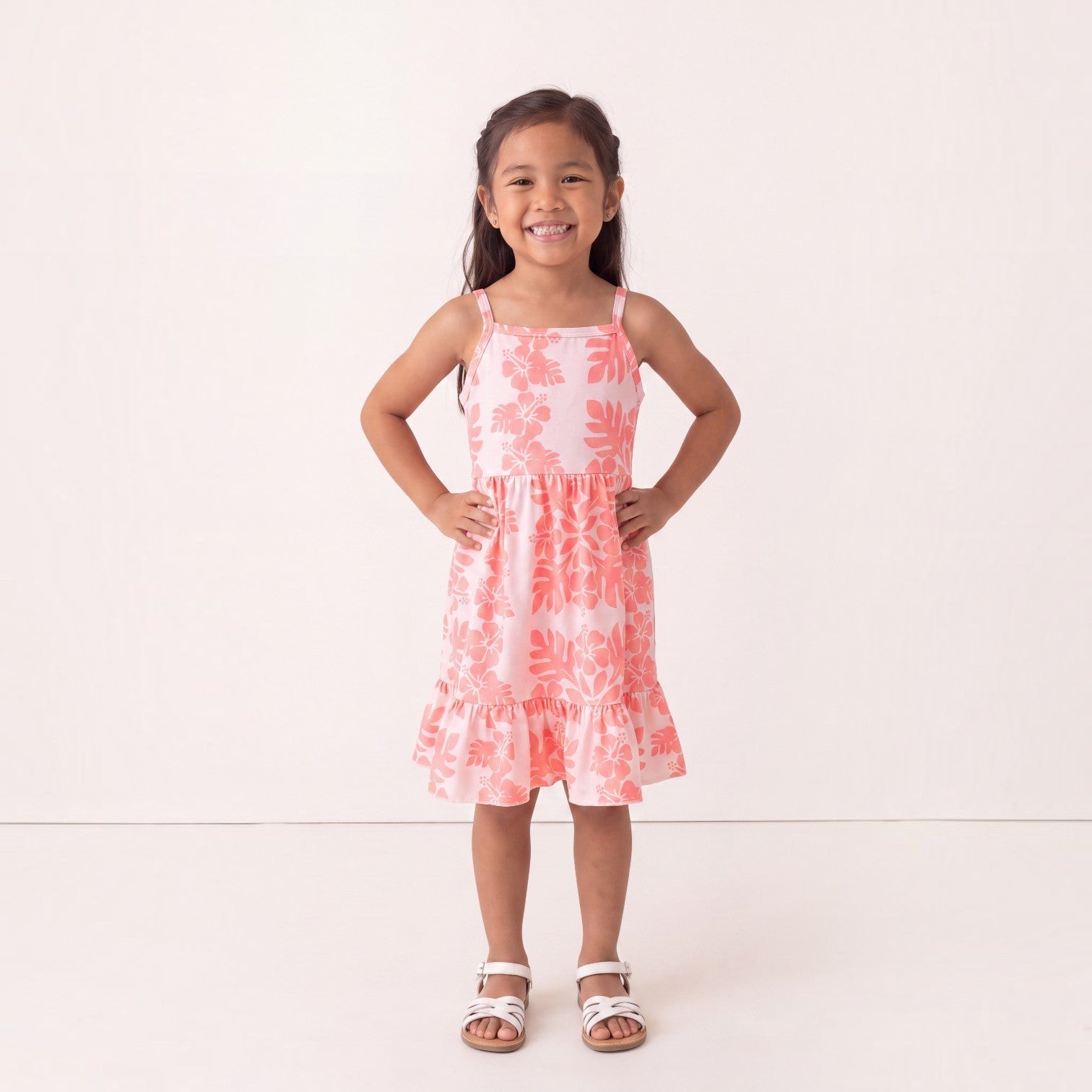 Pink/White Hibiscus Quilt Mila Dress - Sweet Sweet Honey Hawaii