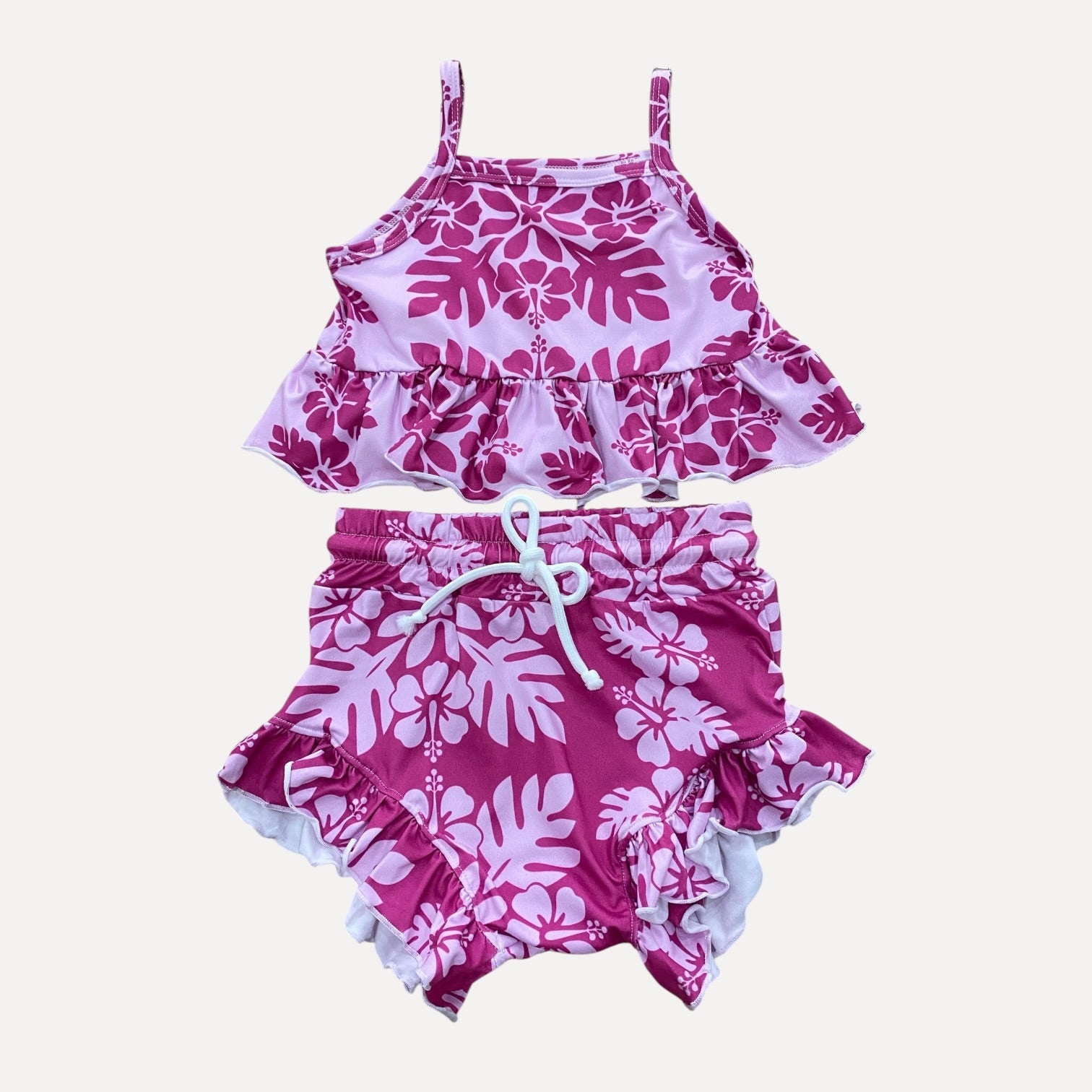 Plum Hibiscus Quilt Thin Strap Set - Sweet Sweet Honey Hawaii
