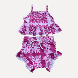 Plum Hibiscus Quilt Thin Strap Set - Sweet Sweet Honey Hawaii