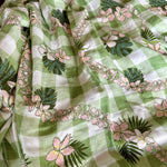 Plumeria Gingham Green Bamboo Swaddle Blanket - Sweet Sweet Honey Hawaii