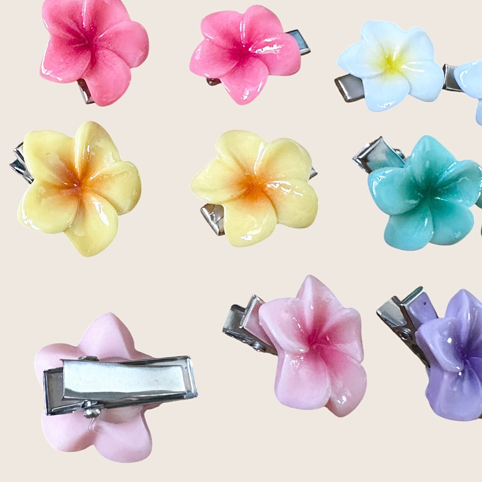 Plumeria Mini Hair pin Set - Sweet Sweet Honey Hawaii
