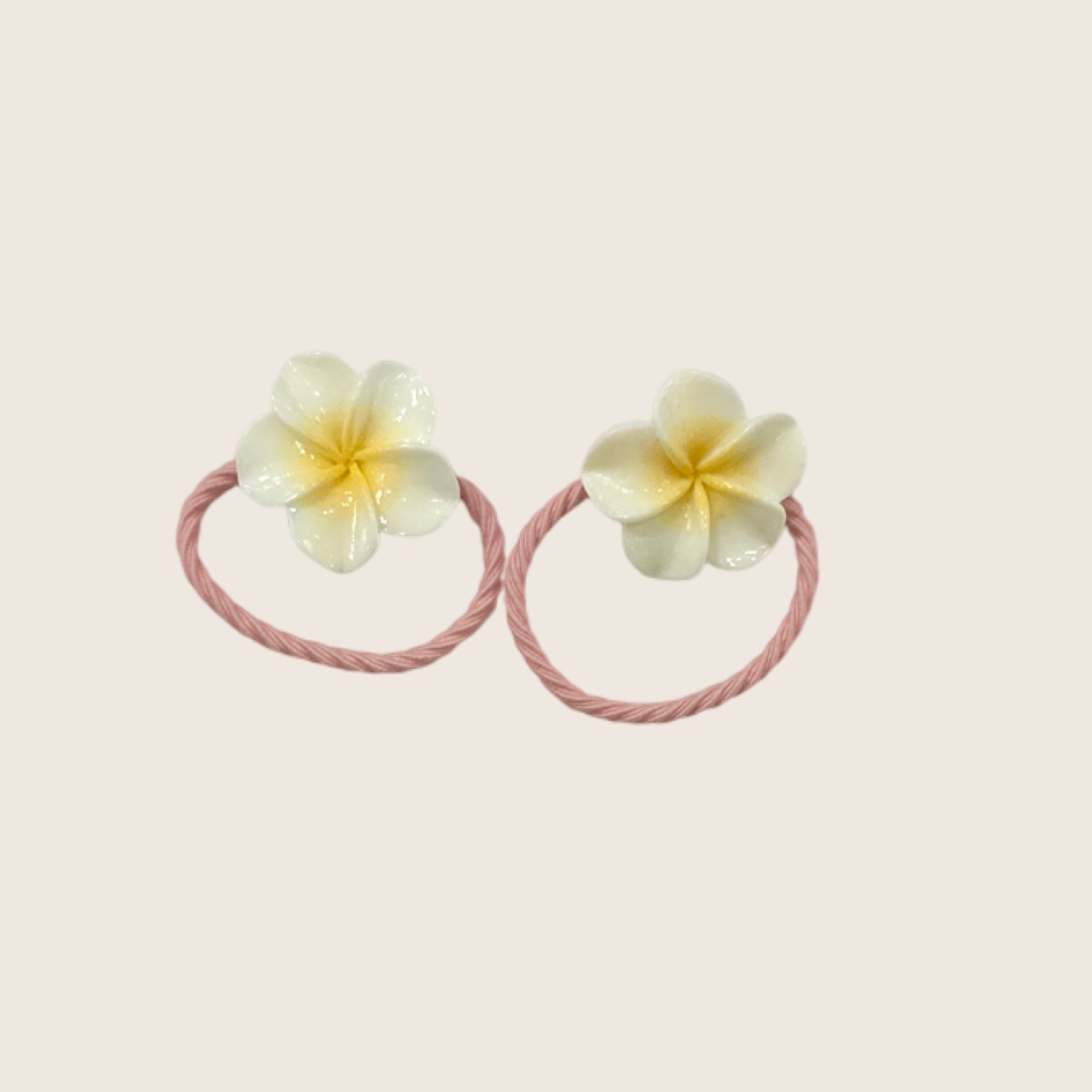 Plumeria Mini Hair Tie Set - Sweet Sweet Honey Hawaii